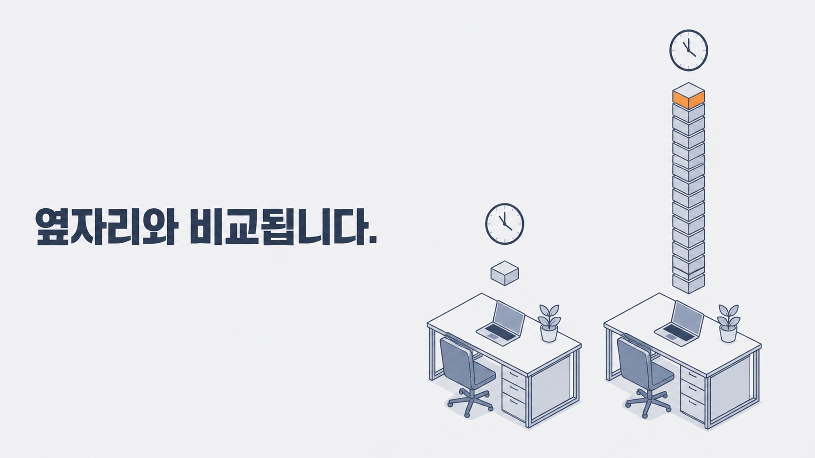 같은 시간을 들이는데 나오는 양이 그대로 옆에 놓입니다