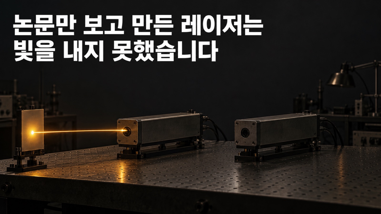 학술지의 설명대로 만든 레이저도 작동하는 연구소의 경험 없이는 빛을 내지 못했습니다