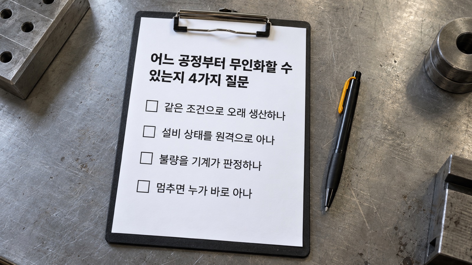 우리 공장의 공정 하나를 골라 답해 보는 4가지 질문