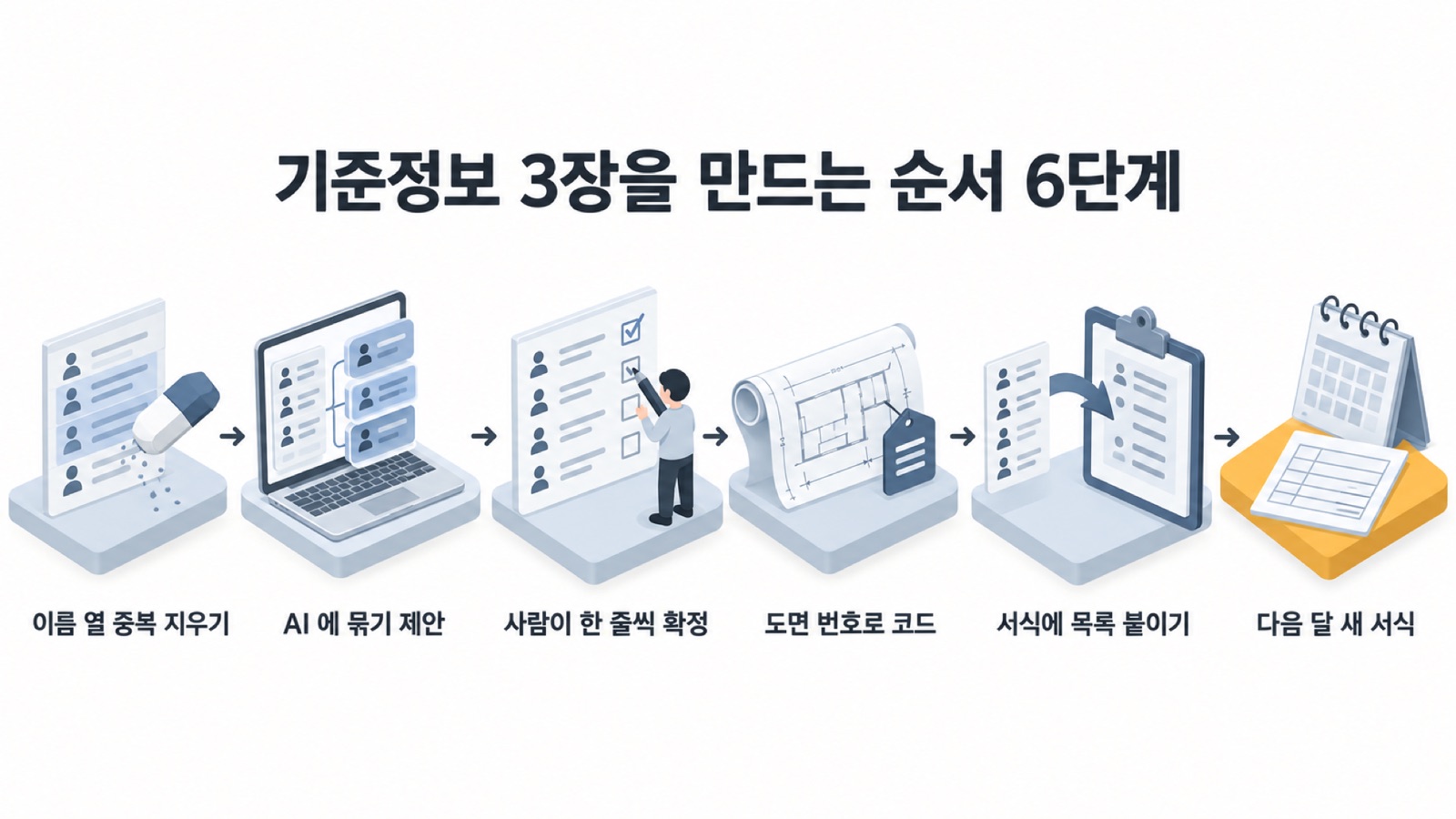 기준정보 3장을 만드는 순서 6단계