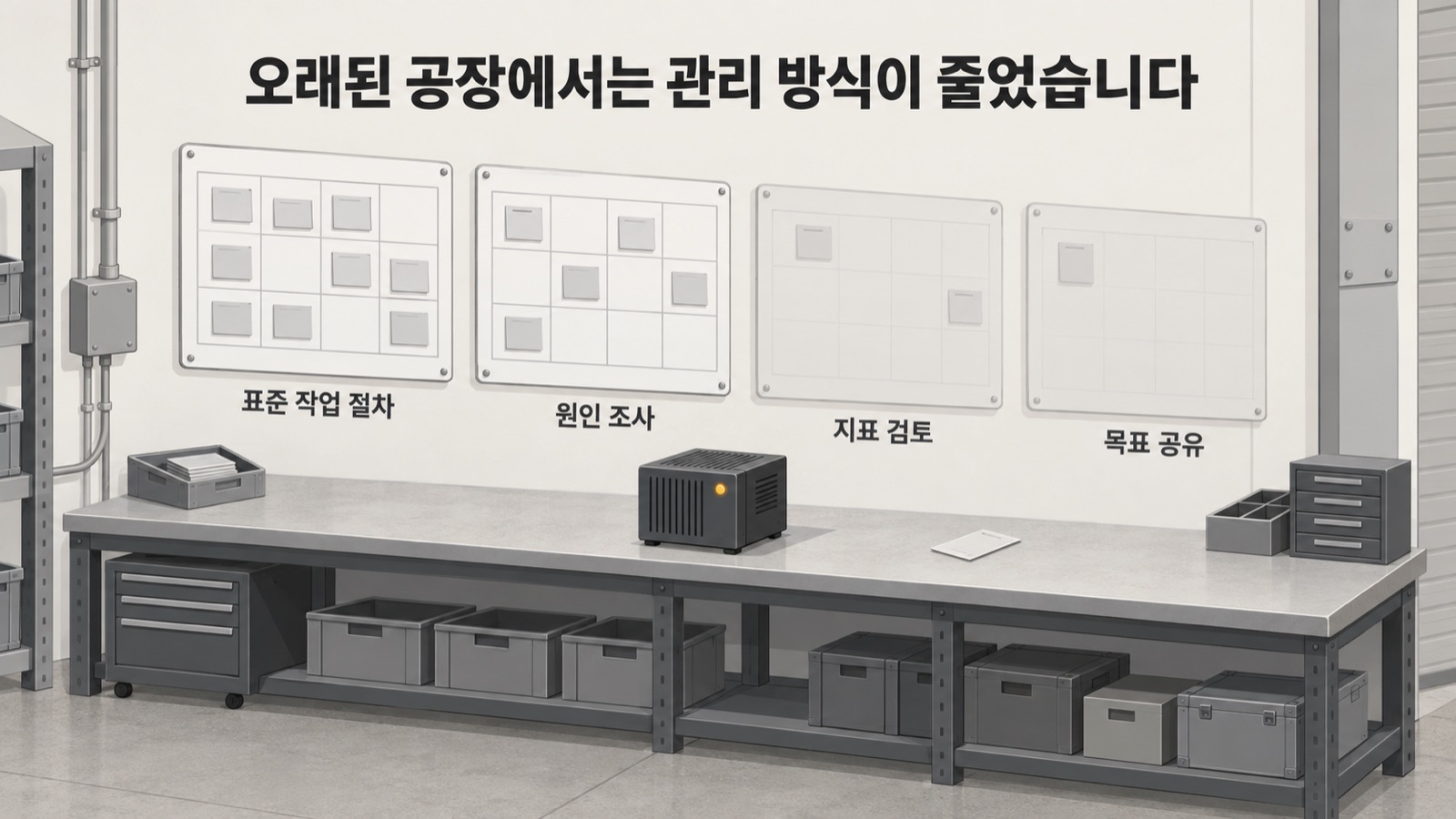 오래된 공장은 AI가 들어오면서 표준 절차·원인 조사·지표 검토 같은 관리 방식이 줄었습니다