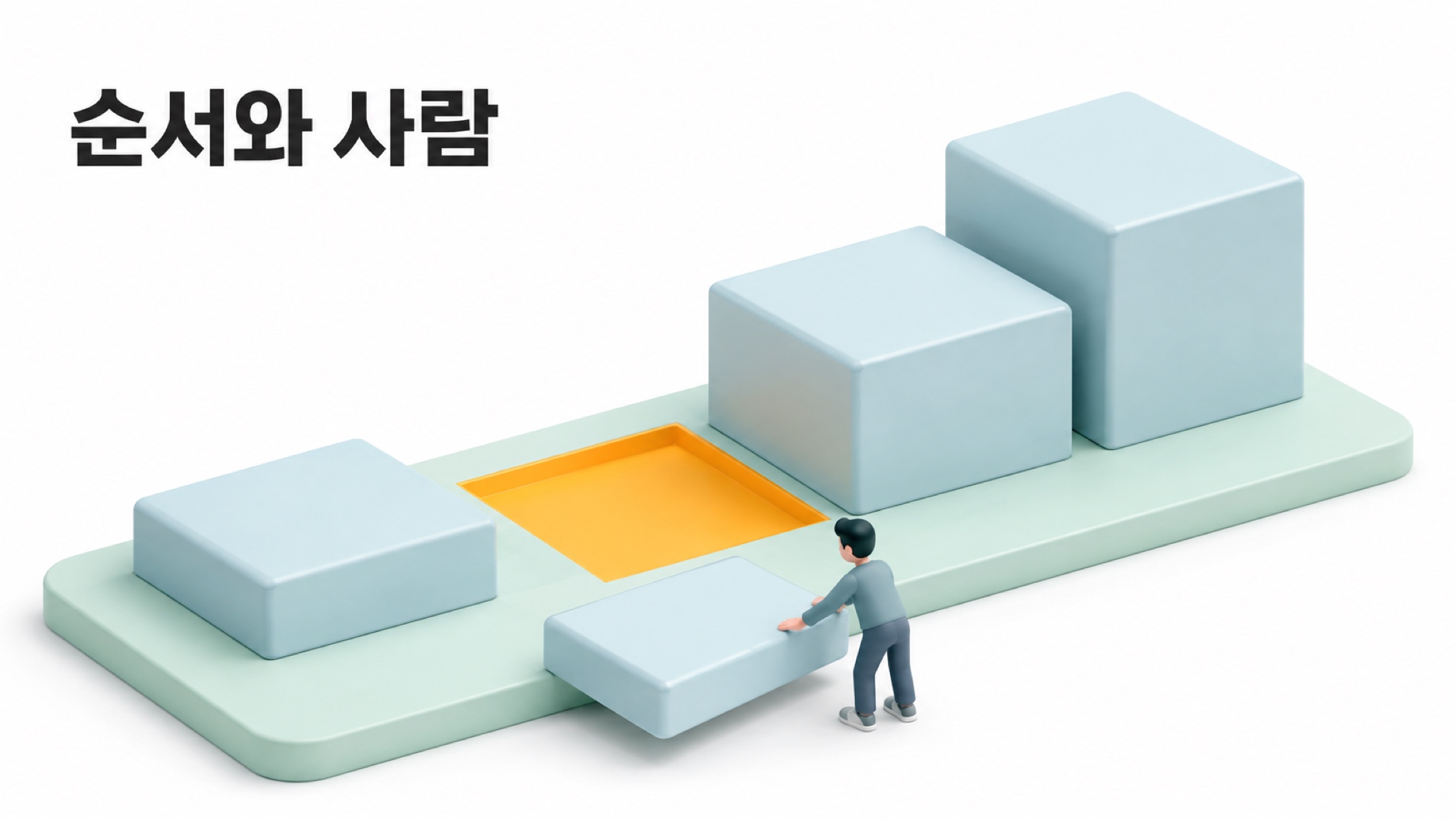 순서를 정하는 일과 사람을 붙이는 일이 남아 있습니다. 전담은 아직 배정 전입니다.