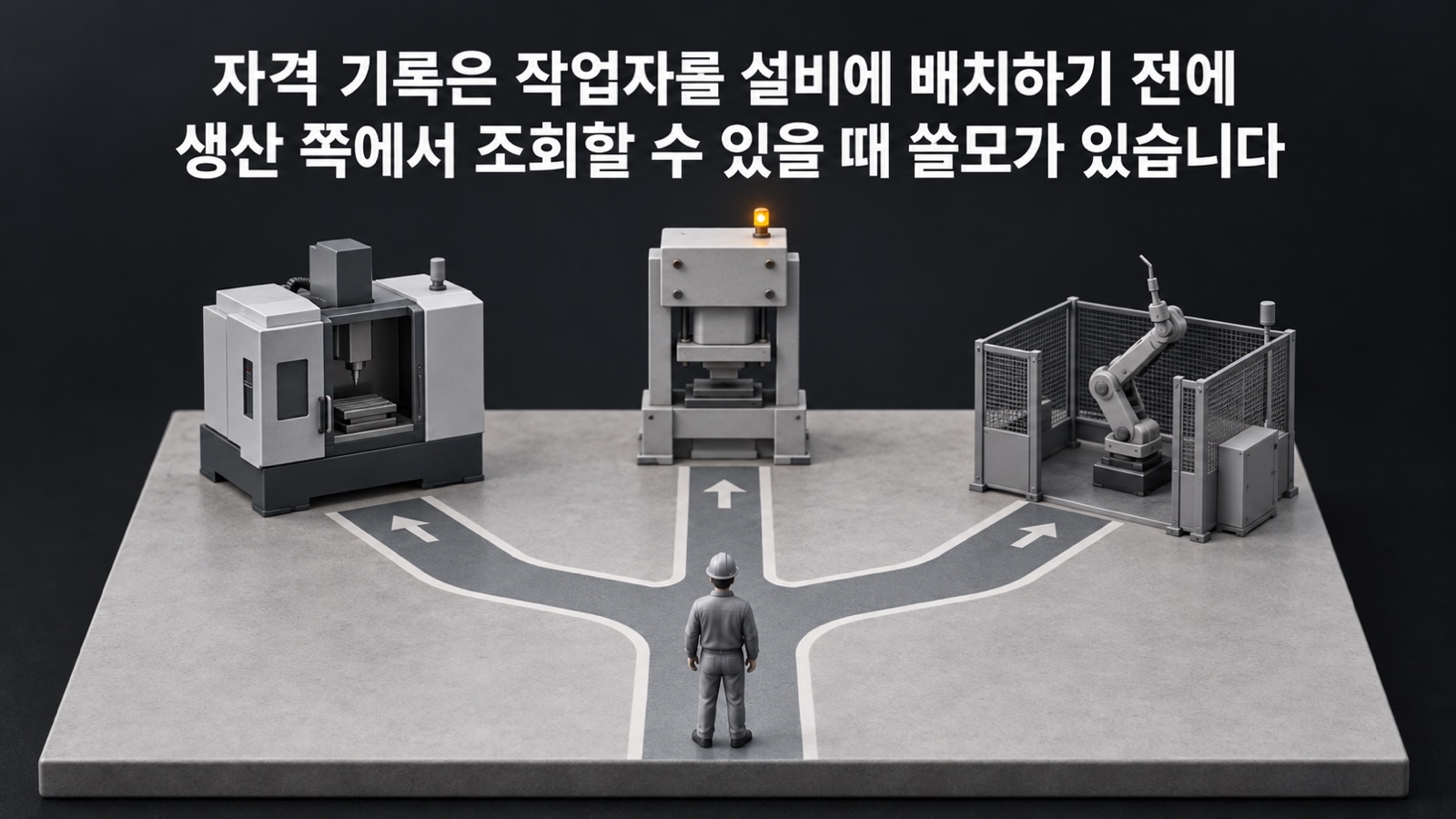 자격 기록은 작업자를 설비에 배치하기 전에 생산 쪽에서 조회할 수 있을 때 쓸모가 있습니다